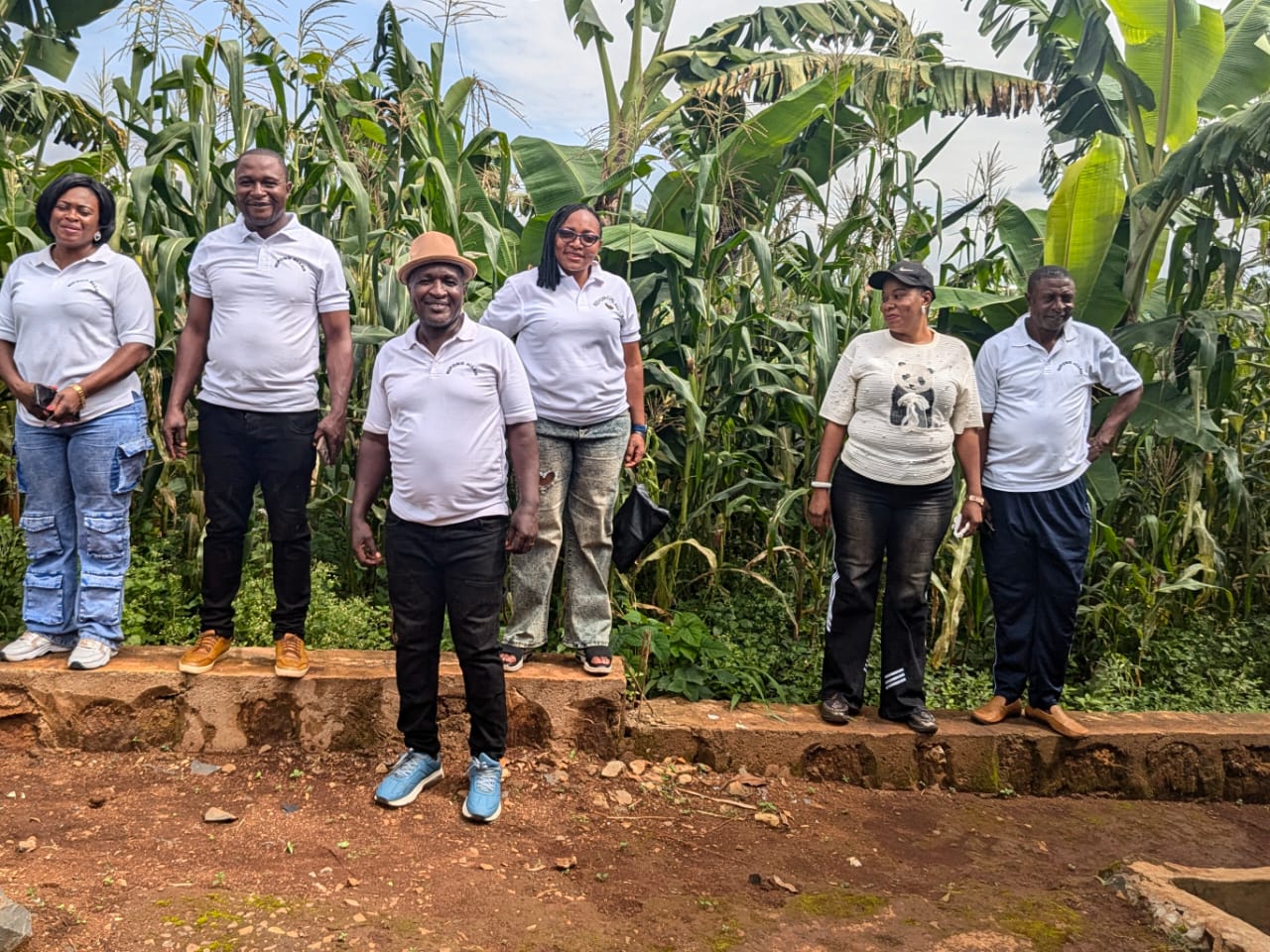 Group of members at the corn farm